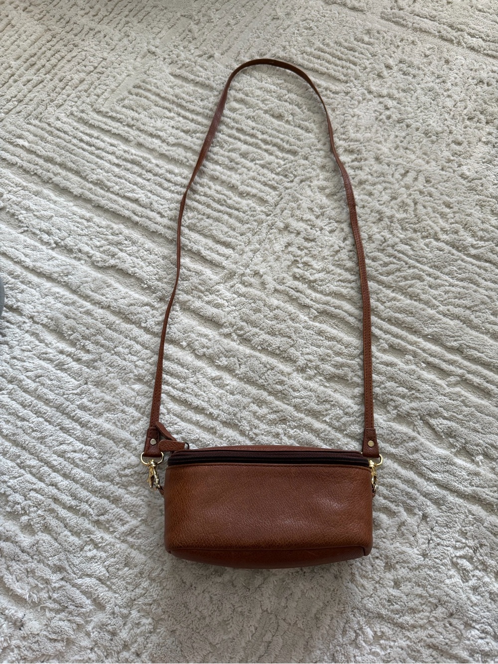 Levenger Brown Leather Crossbody Bag